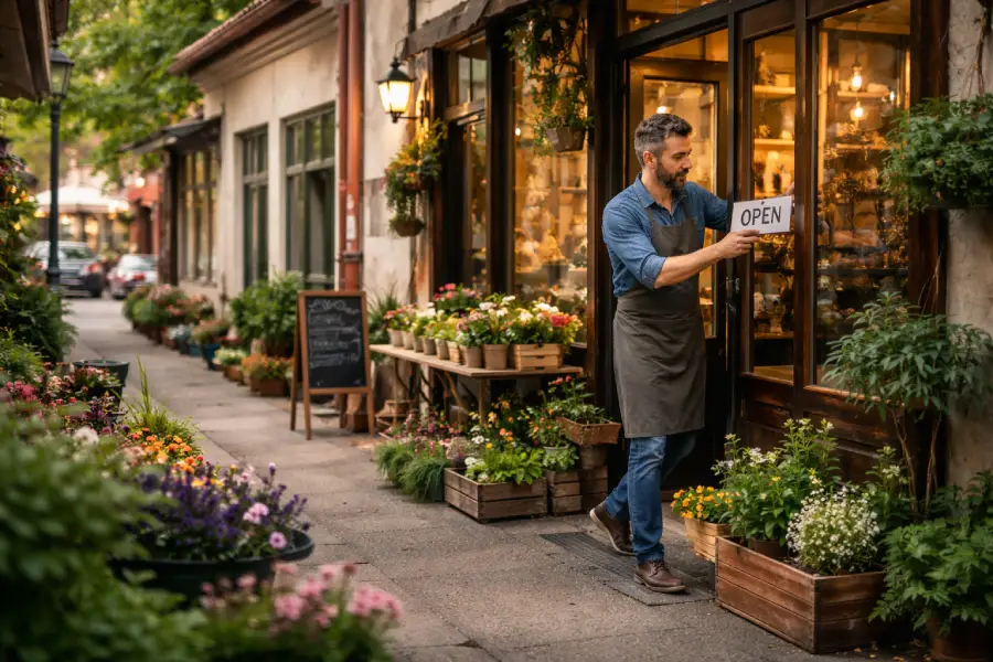 Vlasnik lokalne radnje u svom kraju, primer malog biznisa koji gradi osnovno prisustvo na internetu