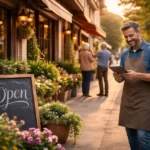 Lokalni preduzetnik ispred svoje radnje, prisutan na društvenim mrežama i vidljiv u lokalnoj zajednici