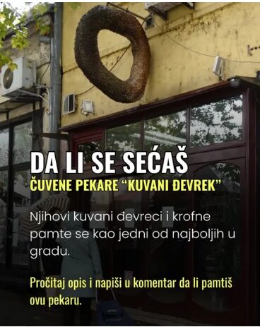 Instagram objava o lokalnoj pekari Kuvani đevrek na Zvezdari, primer kako nostalgičan sadržaj na društvenim mrežama pokreće emociju i angažman lokalne zajednice