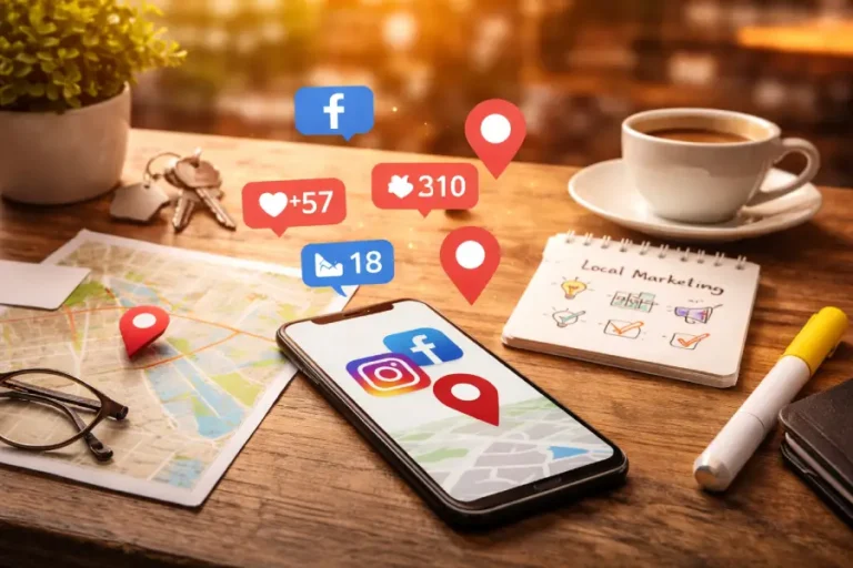 Primer lokalnog marketinga na društvenim mrežama gde Instagram i Facebook pomažu da lokalni biznis bude vidljiv ljudima iz svog kraja